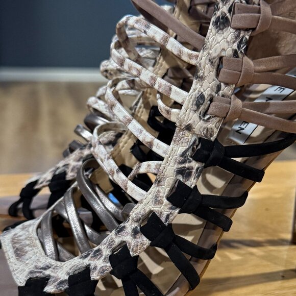 Steve Madden Tan & Snakeskin Strappy Sandals – Size 6-1/2 - Picture 6 of 6